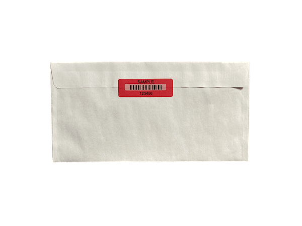 Briefumschlag mit Sicherheitsetikett klein