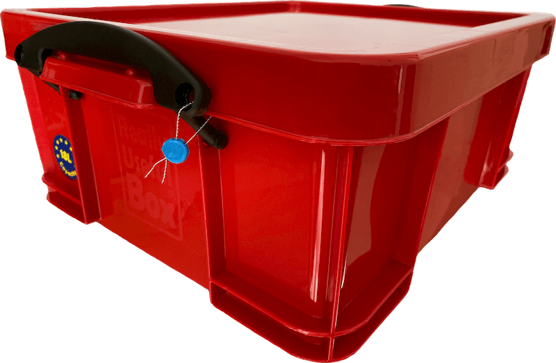 Versandbox mit VFsecure Kunststoffplombe